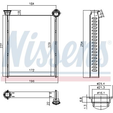 Nissens | Wärmetauscher, Innenraumheizung | 72987