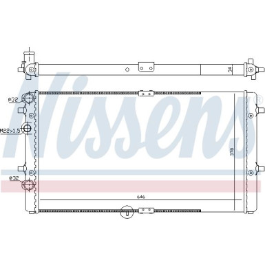 Nissens | Kühler, Motorkühlung | 67301