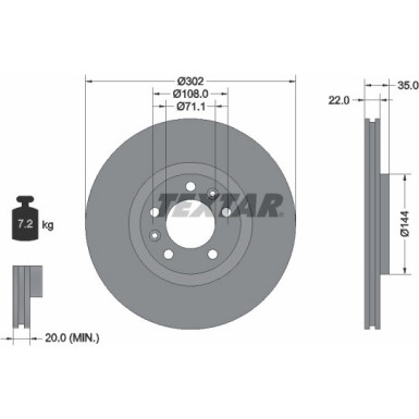 Textar | Bremsscheibe | 92197103