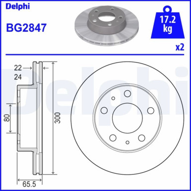 Delphi | Bremsscheibe | BG2847