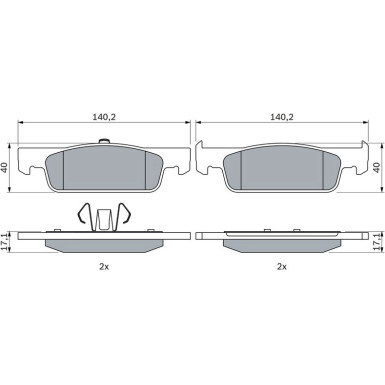 BOSCH | Bremsbelagsatz, Scheibenbremse | 0 986 494 661