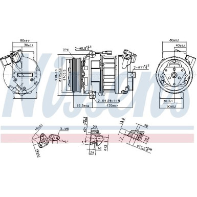 Nissens | Kompressor, Klimaanlage | 890656