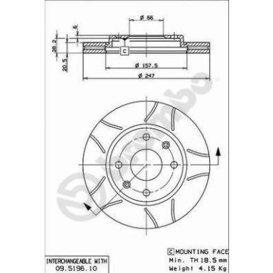 Brembo | Bremsscheibe | 09.5196.75