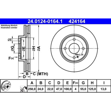 ATE | Bremsscheibe | 24.0124-0164.1