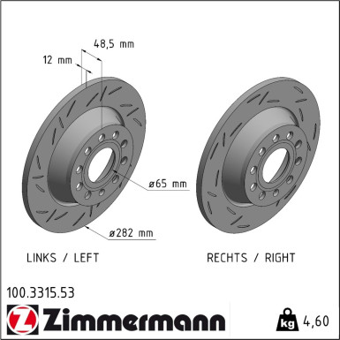 Zimmermann | Bremsscheibe | 100.3315.53