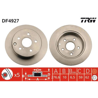 TRW | Bremsscheibe | DF4927