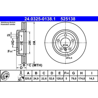 ATE | Bremsscheibe | 24.0325-0138.1