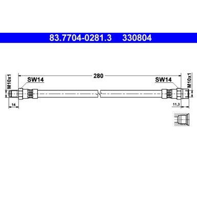 ATE | Bremsschlauch | 83.7704-0281.3