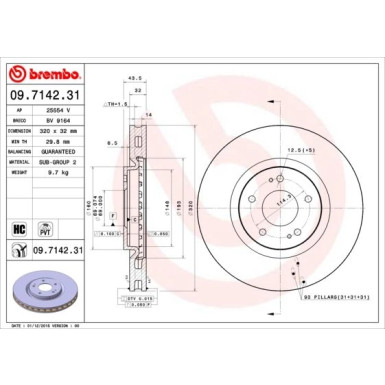 Brembo | Bremsscheibe | 09.7142.31