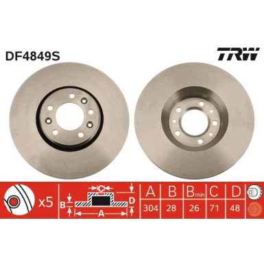 TRW | Bremsscheibe | DF4849S