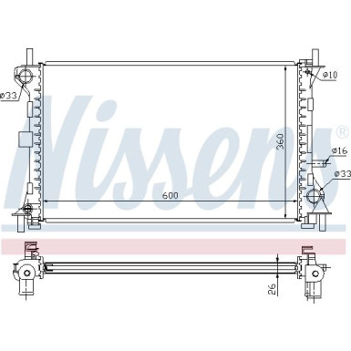 Nissens | Kühler, Motorkühlung | 62052