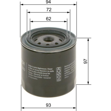 BOSCH 0 986 452 003 Ölfilter