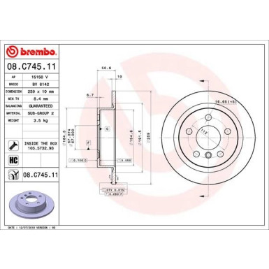 Brembo | Bremsscheibe | 08.C745.11