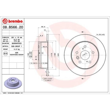 Brembo | Bremsscheibe | 08.B566.21