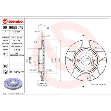 Brembo | Bremsscheibe | 09.8655.75