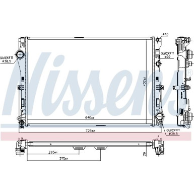 Nissens | Kühler, Motorkühlung | 627033