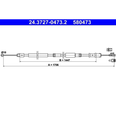 ATE | Seilzug, Feststellbremse | 24.3727-0473.2