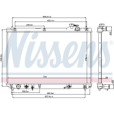 Nissens | Kühler, Motorkühlung | 64659