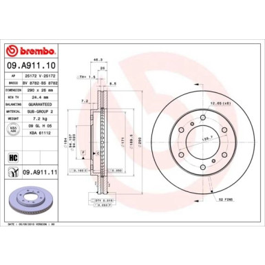 Brembo | Bremsscheibe | 09.A911.11