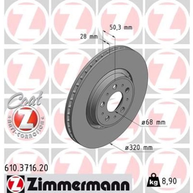 Zimmermann | Bremsscheibe | 610.3716.20