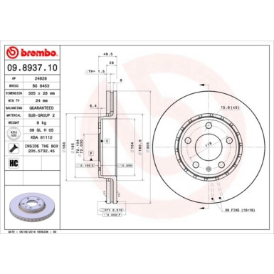 Brembo | Bremsscheibe | 09.8937.11