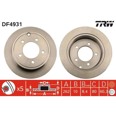 TRW | Bremsscheibe | DF4931