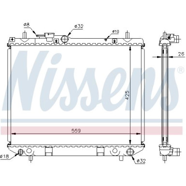 Nissens | Kühler, Motorkühlung | 61742A