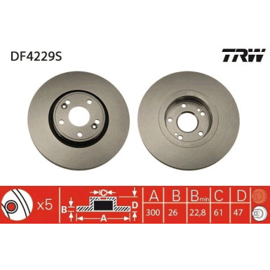 TRW | Bremsscheibe | DF4229S