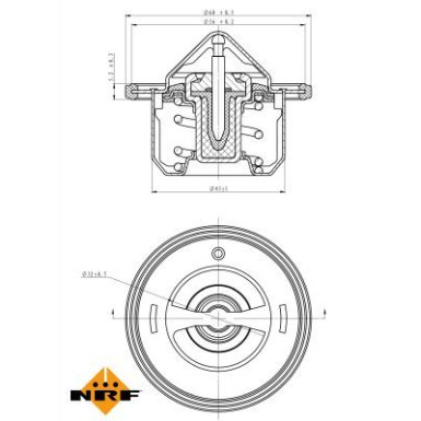 NRF | Thermostat, Kühlmittel | 725084