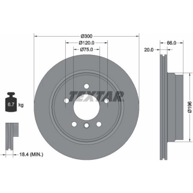 Textar | Bremsscheibe | 92154903