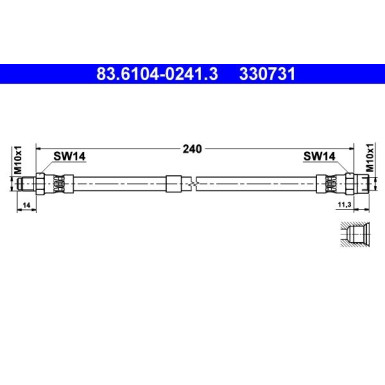 ATE | Bremsschlauch | 83.6104-0241.3