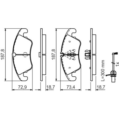 BOSCH | Bremsbelagsatz, Scheibenbremse | 0 986 494 456