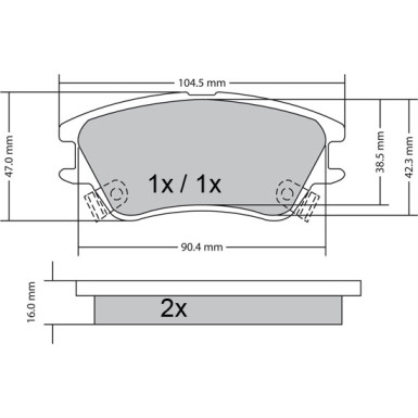 Metzger | Bremsbelagsatz, Scheibenbremse | 1170347