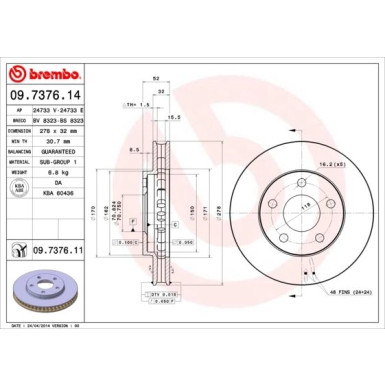 Brembo | Bremsscheibe | 09.7376.11