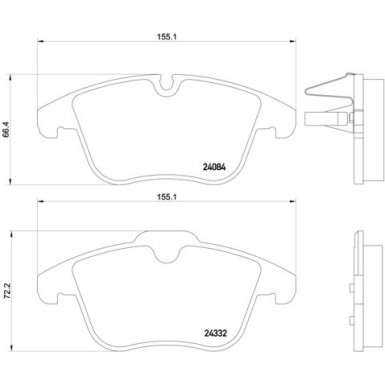 Brembo | Bremsbelagsatz, Scheibenbremse | P 61 106