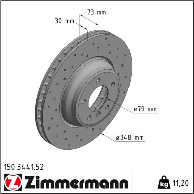 Zimmermann | Bremsscheibe | 150.3441.52