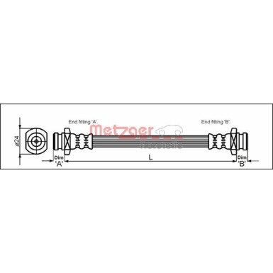 Metzger | Bremsschlauch | 4110089