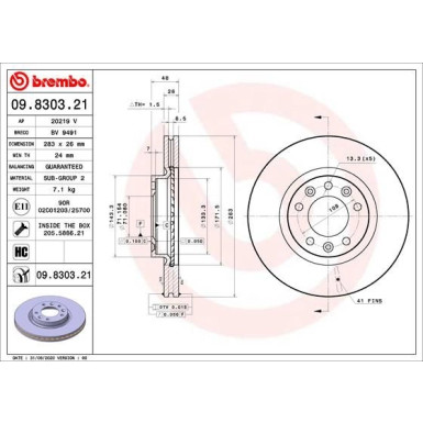 Brembo | Bremsscheibe | 09.8303.21