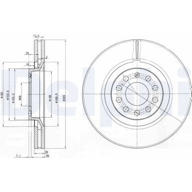 Delphi | Bremsscheibe | BG3714