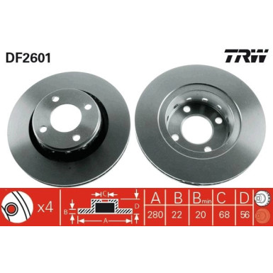 TRW | Bremsscheibe | DF2601