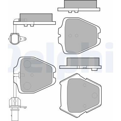 Delphi | Bremsbelagsatz, Scheibenbremse | LP1903