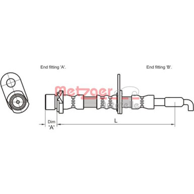 Metzger | Bremsschlauch | 4110029