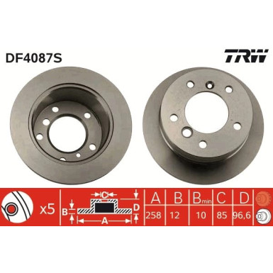 TRW | Bremsscheibe | DF4087S