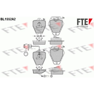 FTE | Bremsbelagsatz, Scheibenbremse | 9010241