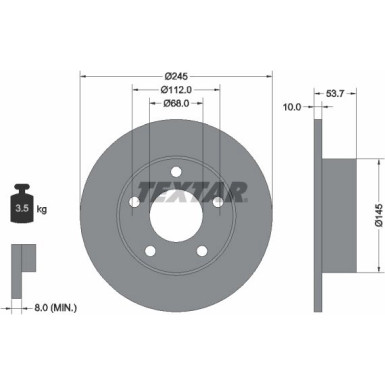 Textar | Bremsscheibe | 92090803