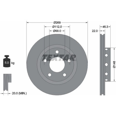 Textar | Bremsscheibe | 92098400