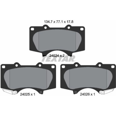 Textar | Bremsbelagsatz, Scheibenbremse | 2402401
