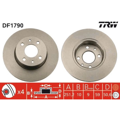 TRW | Bremsscheibe | DF1790