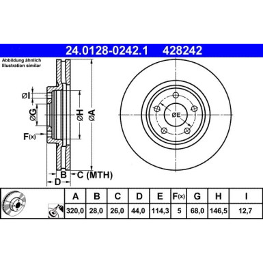 ATE | Bremsscheibe | 24.0128-0242.1