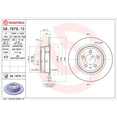 Brembo | Bremsscheibe | 08.7878.11 Brembo | Bremsscheibe | 08.7878.11